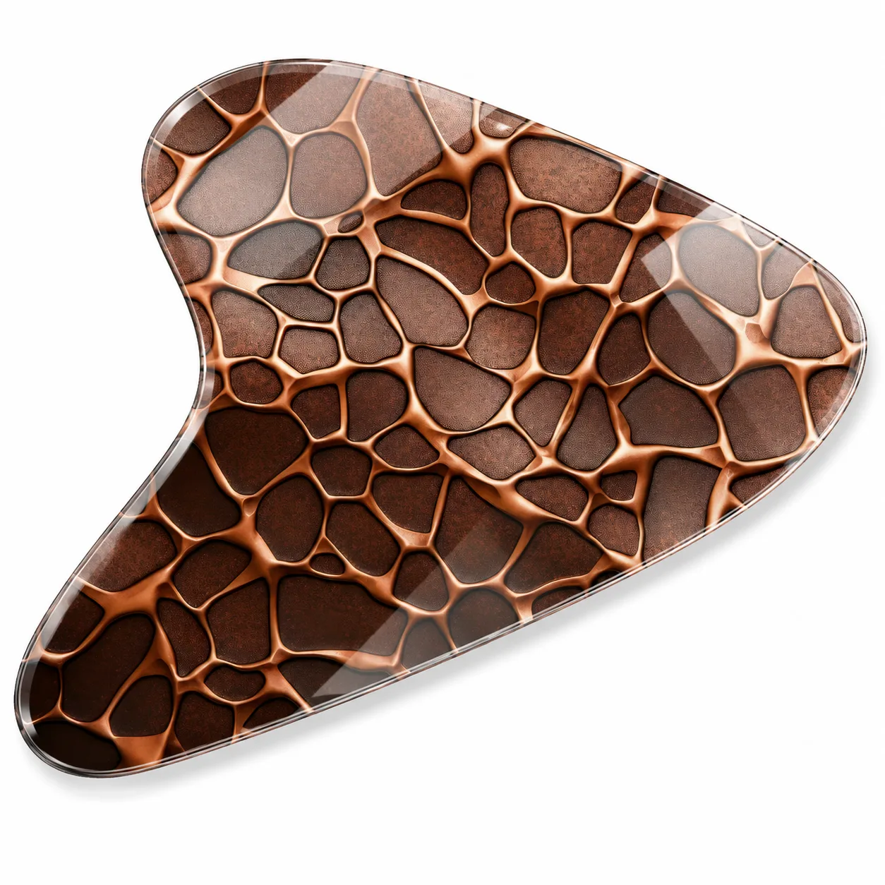 Bronz Geometrik Dokulu Mekik Form Cam Tablo