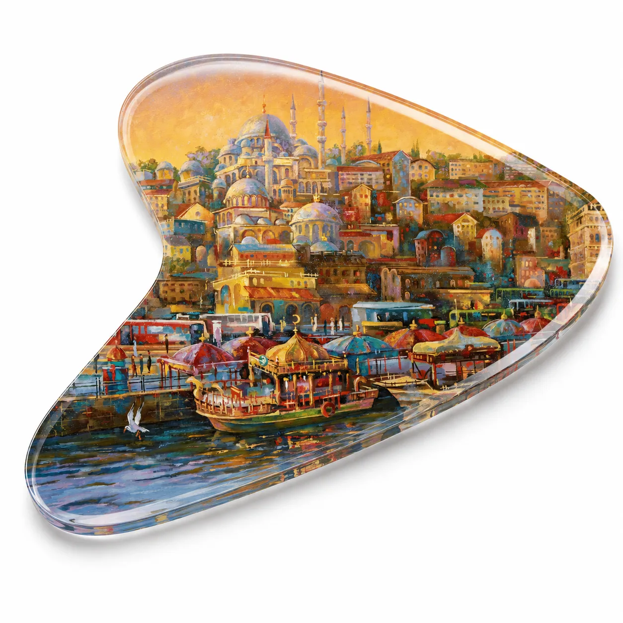 "İstanbul'un Kalbi" Mekik Form Cam Tablo