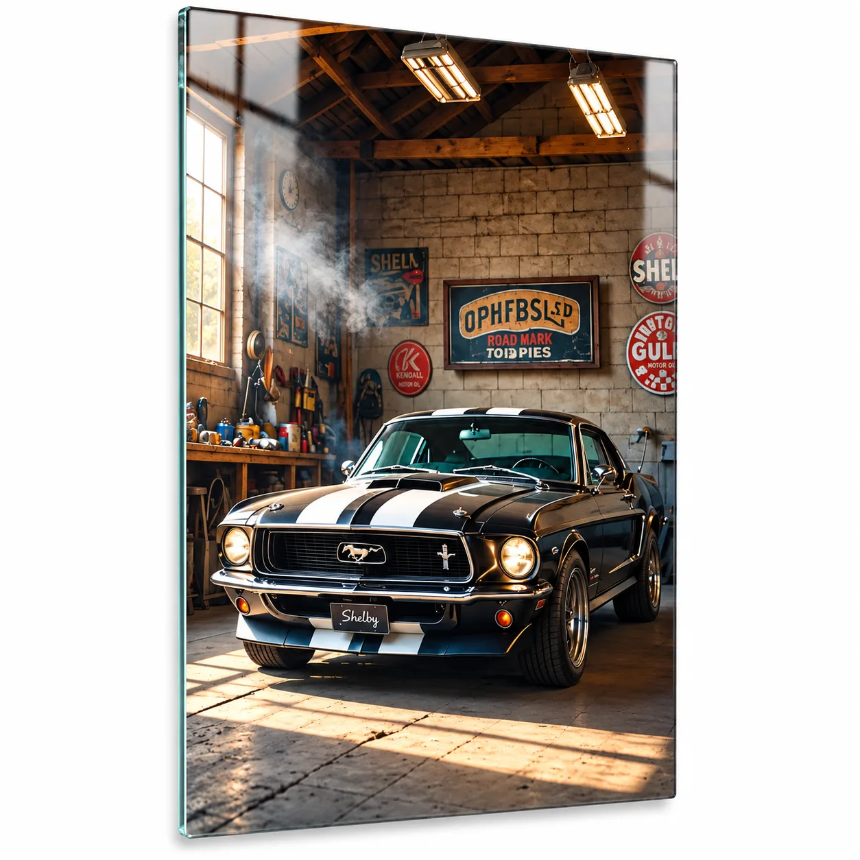 Klasik Otomobil Tutkusu: Garajda Shelby Mustang Dikey Cam Tablo